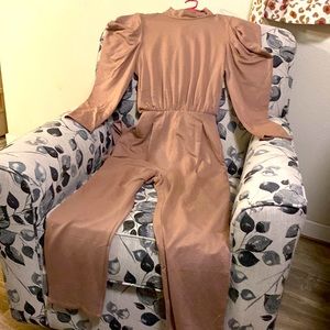 Beautiful jumpsuit, Color is like a tan/beige, New with tags